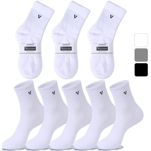 발렌티노크리스티 중목 양말 20켤레 무지 캐쥬얼 면양말