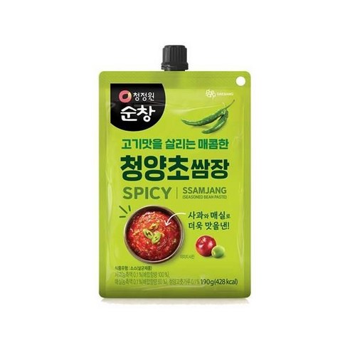 청정원 우리집 청정원 청양초쌈장190g 캠핑 여행 자취 잔치 등산 식당용 대용량 식재료 병원, 3개 Best Top5