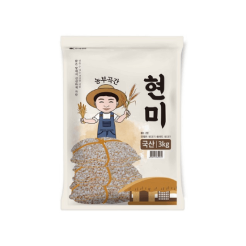 농부곡간 국산 현미, 3kg, 1개