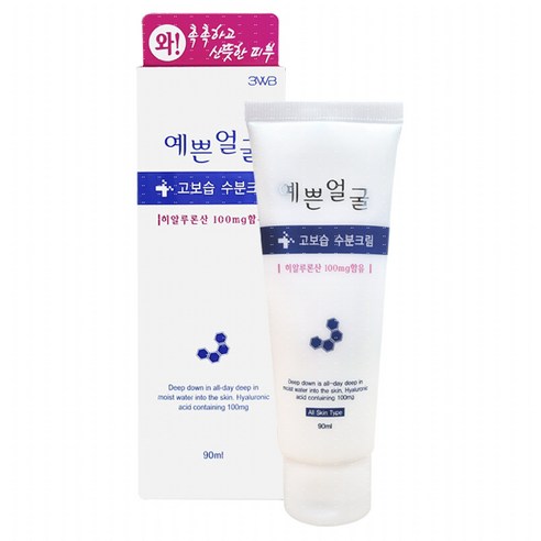 웰빙헬스팜 예쁜얼굴 고보습 수분크림 90ml, 1세트