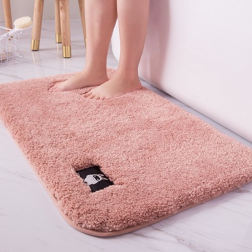 고모 두꺼운 욕실 화장실 흡수지 깔개 침실 입구 미끄럼 방지 발판 모직 카펫, 벚꽃 가루