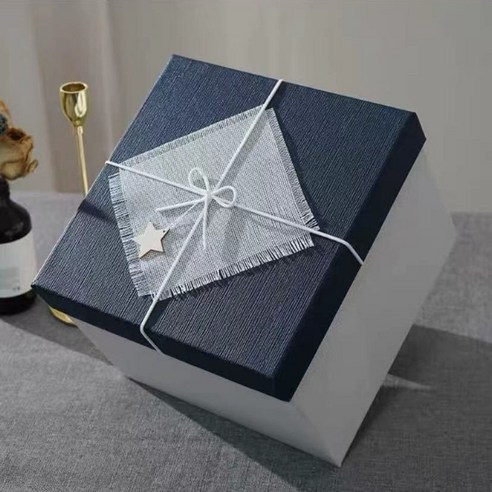 ZZJJC 선물함 선물함 선물함 선물함 라지 선물함 생일 선물함 선물함 선물함 선물함, )초대형 정사각형 블루캡 화이트베이스, (정사각형15*15*10 송초+카드+램프)