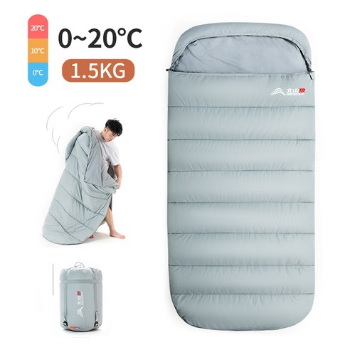 ANYOU 넓히다 캠핑 침낭 커플 침낭 동계 침낭 방한 도톰 휴대용 침 낭, 1500g, 1개, 라이트블루