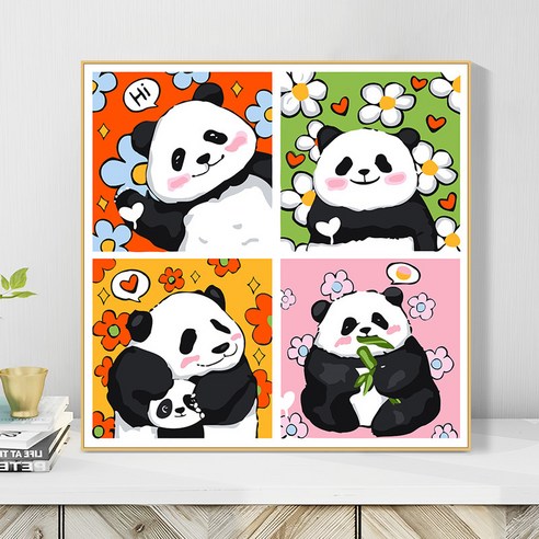 다솜이네 DIY 명화그리기 판다 유화 세트 30 x 40cm, 판다12, 1개
