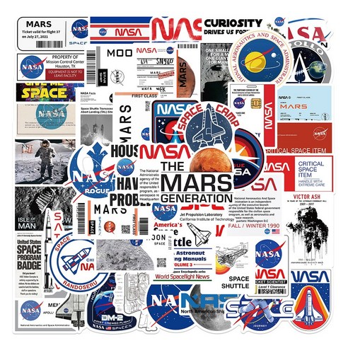 키이앤조이 캐리어 노트북 방수 스티커, 1개, 06 NASA 50P