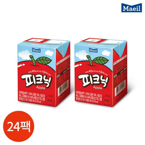 매일 피크닉 사과 200ml x 24팩, 24개