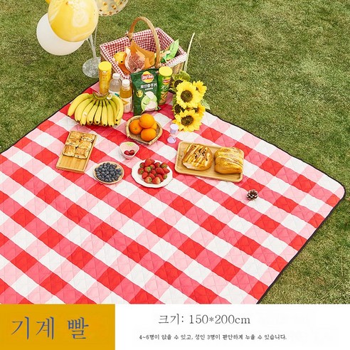 DFMWI.피크닉 매트.Picnic mat.--피크닉 매트 ins풍 방습 매트 두터운 방수평 매트 봄나들이 매트 보드격 야취지 매트 식탁보, 복숭아단풍사탕150Cm*200Cm업그레이드세두꺼운세탁기