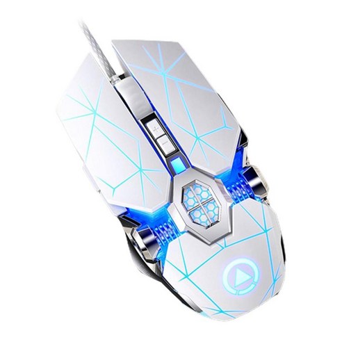 게임 마우스 유선 3200 인치 당 점 인체 공학적 게임 USB 컴퓨터 마우스 데스크탑 노트북 PC 게임 마우스, 흰색 음소거, 135x78x32mm, ABS