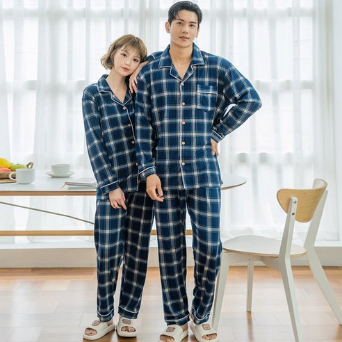 지노지노 피치기모 체크 커플잠옷세트