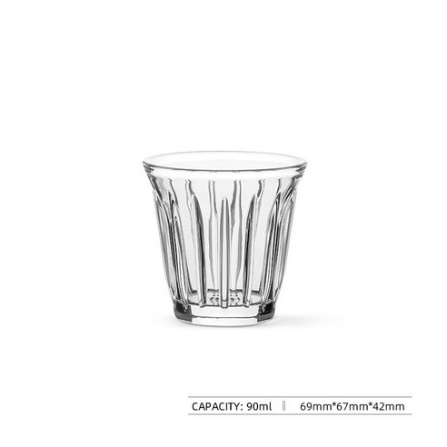 다나에 강화 유리 커피 컵 컬러 투명 고온 컵, 투명-90ml