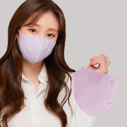 에어에이드 퍼스널컬러 2D 마스크 새부리형 대형, 1개입, 100매, 퍼플