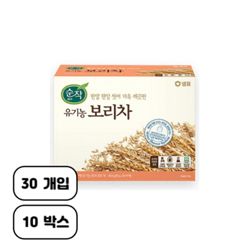 순작 유기농 보리차, 10g, 30개입, 600개