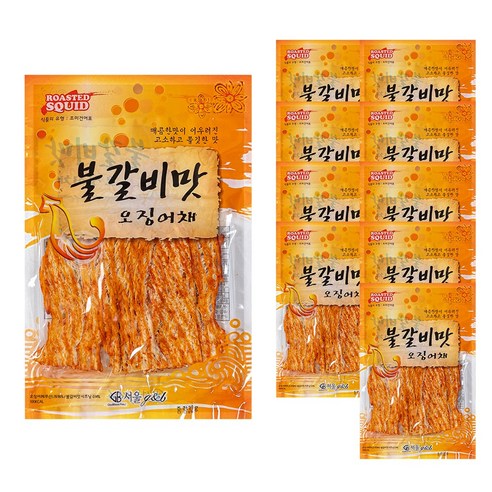 불갈비맛 오징어채, 32g, 10개