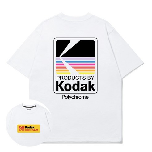 Kodak 남성 여성 반팔 티셔츠 커플티 여름 세련학생 루즈핏