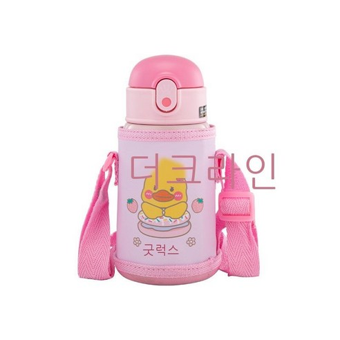 신상품 스테인리스강 빨대 보온컵 만화 버클 빨대 주전자 크로스 가능 선물 H36, 케이크, 400ml