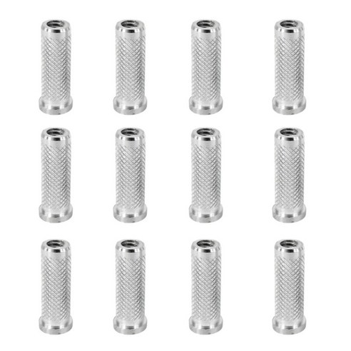 화살표 샤프트 연습을위한 12pcs 6.2mm 알루미늄 양궁 삽입 교체, 20x8x8mm, 실버