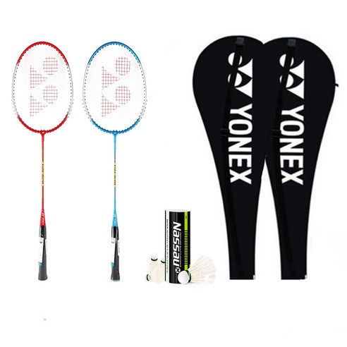 Yonex GR-020 배드민턴 라켓 2자루+가방, 1세트