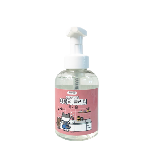 포포키숲 반려묘 고양이 식기 클리너 500ml, 2개