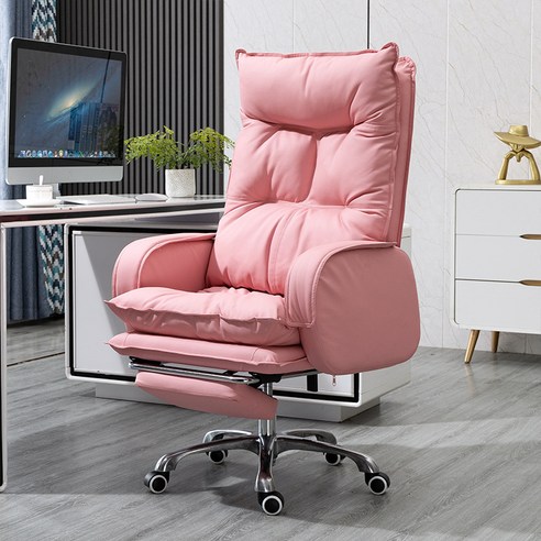 COSYEVNO 하이엔드 컴포트 소파 의자 회전의자, 슈퍼 섬유 가죽 핑크-발, 알루미늄 합금 발