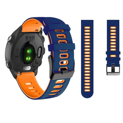 Garmin Vivomove 3 HR Luxe style Fenix Chronos 가민 스트랩 트렌디한 투톤 고무 손목 밴드 20mm 22mm 퀵 릴리스 시계줄, #4