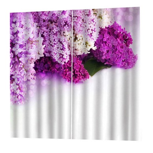 3D 침실 커튼 2 패널 세트 디지털 인쇄 생활, 꽃, 설명