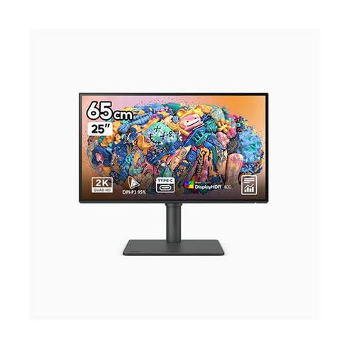 벤큐 PD2506Q 무결점 QHD 25인치 프로 디자이너 모니터 IPS 패널 USB-C 연결 DCI-P3 95% sRGB/Rec709 100% VESA HDR 400