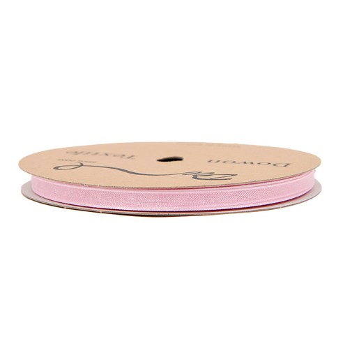 리본끈 오간디 리본 기본 무지 6mm, 04.연핑크색