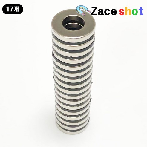 네오디움 링자석 NR 외경20mm x 내경 10mm x 두께 3mm [제이스샷], D20*d10*3T, 17개
