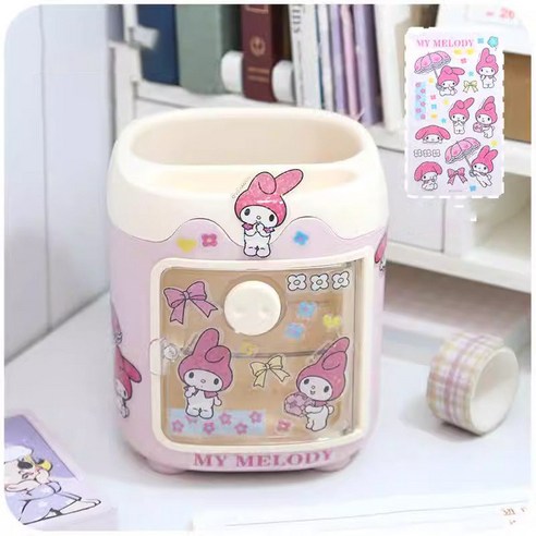 DIY 연필꽂이+산리오 스티커 증정, 1개, 핑크+마이멜로디 스티커 증정