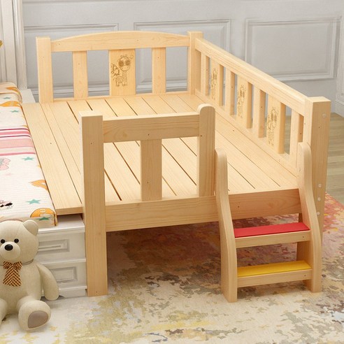 출산 육아용품 선물 미니 안방 자연 아기 원목 침대