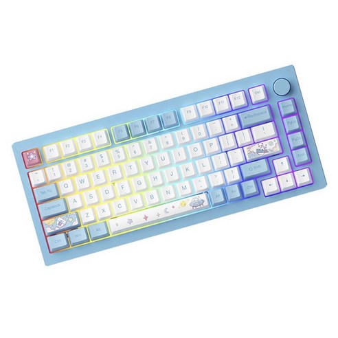 몬스긱 V3 세 가지 모드 RGB 메탈 기계식 키보드, 스카이블루, M1W(메이크업 축), 텐키리스