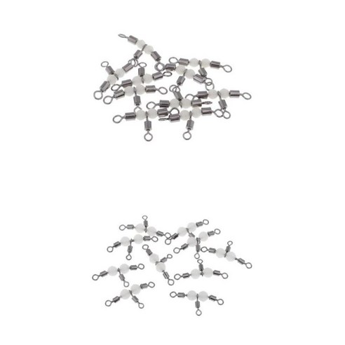 20 개/대 낚시 회전 3 웨이 글로우 비즈 리그 롤링 T-턴 회전 커넥터 바다 낚시 태클, 은빛, 구리
