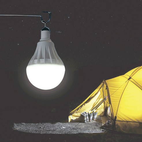 #플래닛 충전식 전구형 led 랜턴 야외 작업등 캠핑 전등, 화이트