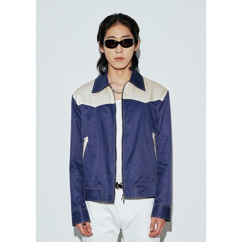 세비지 Western Satin Blouson - Blue