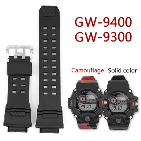 2024 정품호환 카시오 GSHOCK 레인제맨 GW9400 9300 용 스트랩 위장 수지 고무 TPU 밴드 남성용 스포츠 방수 팔찌 시계 액세서리, 8)Dark blue gw9400