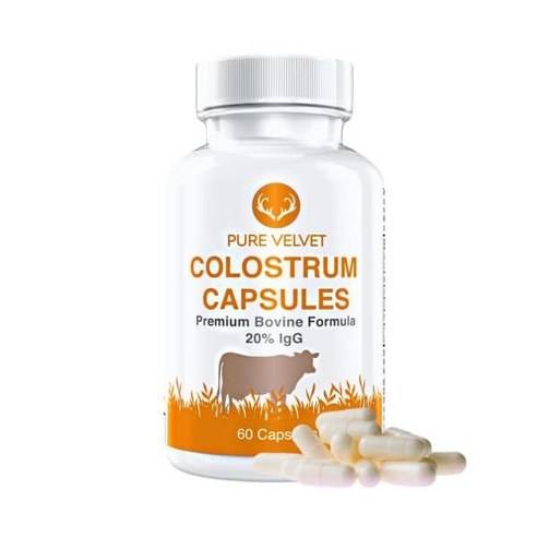 Pure Velvet Velvet콜로스트럼 초유 60캡슐 락토페린 프로바이오틱스, 1개, 60개
