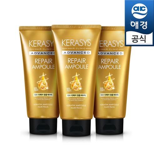 케라시스 어드밴스드 10x 리페어 앰플 헤어팩, 300ml, 3개