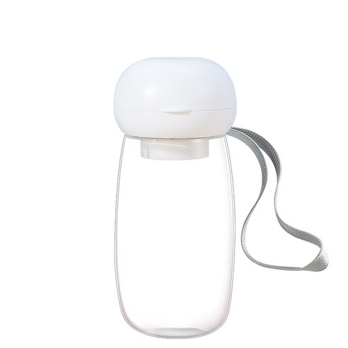 BellmeyPet 강아지물통 반려동물 휴대용 버섯 물병 550ml 원터치 휴대용 보틀 FREE 물통 물그릇, 화이트, 1개