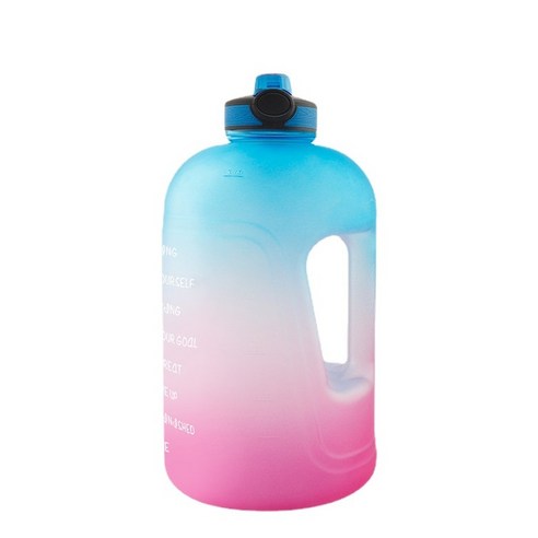 ANKRIC 물컵 병에 든 조이 톤 톤 컵 1 갤런 컵 대용량 시펫 컵 3.78L 플라스틱 흡입 노즐 주전자, 블루 핑크
