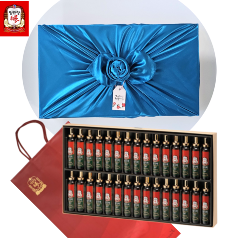 정관장 활기력 30포 고급 보자기 포장 쇼핑백 선물세트, 1세트, 600ml