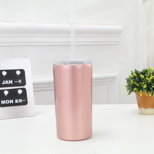 KORELAN 창의 12oz 직신 컵 304 스테인리스강 야외 보온 커피 컵 냉동 자동차 컵, 로즈 골드, 20oz 배평 덮개