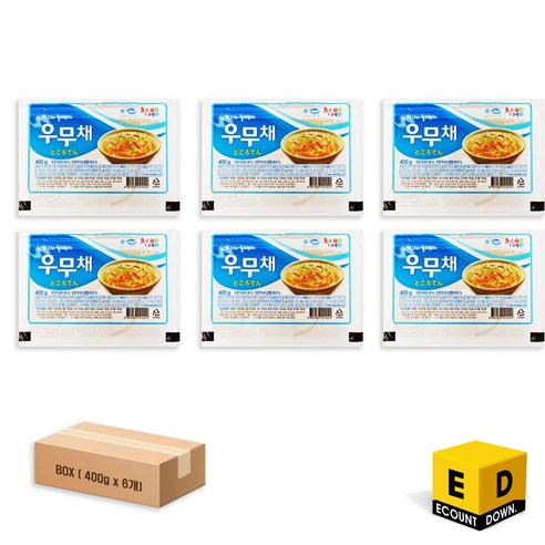 제주산지 우뭇가사리 가공 국내산 저칼로리 우무채 [400gx6개] 아이스박스 포장, 400g, 6개