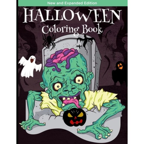 Halloween Coloring Book: 48 Unique Designs Jack-O-Lanterns Pumpkins Haunted Houses Ghosts Cats ... Paperback, Independently Published