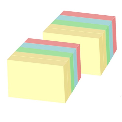 요랜드 파스텔 점착메모지 100 x 76mm 직사각형, 혼합색상, 10개입