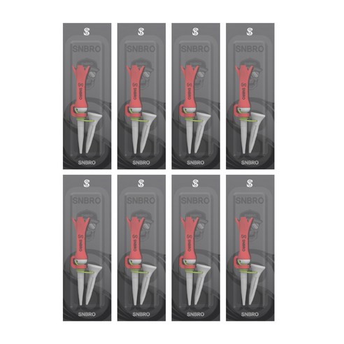 SNBRO 에스앤브로 스컬 에이밍 우레탄 높이조절 골프티 8P, 핑크, 8개