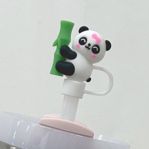 (3종세트) 메이리앤 빨대 마개 텀블러 빨대 10mm 텀블러 꾸미기, 1개, 판다 3종