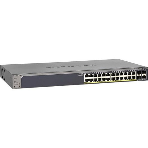 NETGEAR 28포트 기가비트 이더넷 스마트 매니지드 Pro PoE 스위치(GS728TP) - 24 x PoE+ @ 190W 4 x 1G SFP 데스크탑/랙마운트 및 ProS, Layer 2+ Smart Pro_28 Port (24