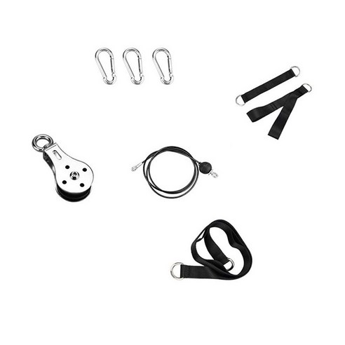 Xzante 케이블 머신 부착물 체육관 피트니스 장비 역도 운동을 위한 로프 D-핸들 풀리, 검은 색