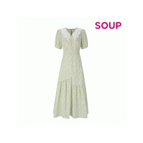 숲 SOUP 브이넥 카라 반팔 프린팅 원피스 SZ5OP90 sz61