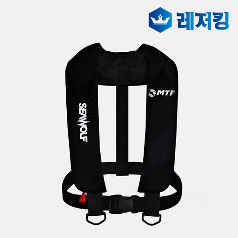 블랙 바다낚시를 위한 씨울프&MTF 자동팽창식 구명조끼 선상구명조끼 블랙 바다낚시를 위한 씨울프&MTF 자동팽창식 구명조끼 선상구명조끼